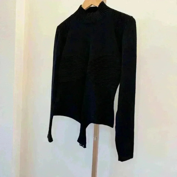 JLUXLABEL Women's XL Black Ribbed Long Sleeve Mock Neck Bodysuit - Picture 6 of 14